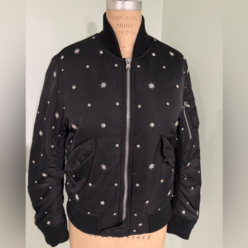 Sandro Silencio Studded Bomber Jacket Size 1 (S)